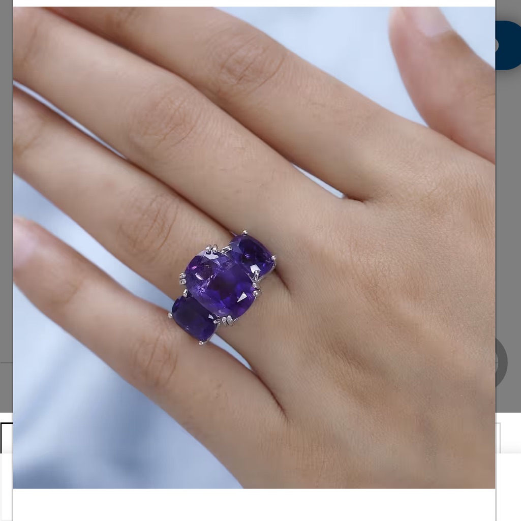 Amethyst And White Zircon 1000 Ctw Trilogy Ring Sterling Silver 110$